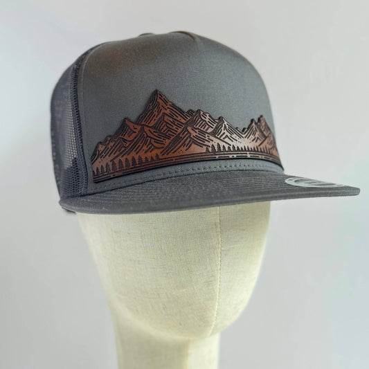 Home On The Range | mountain range leather patch hat