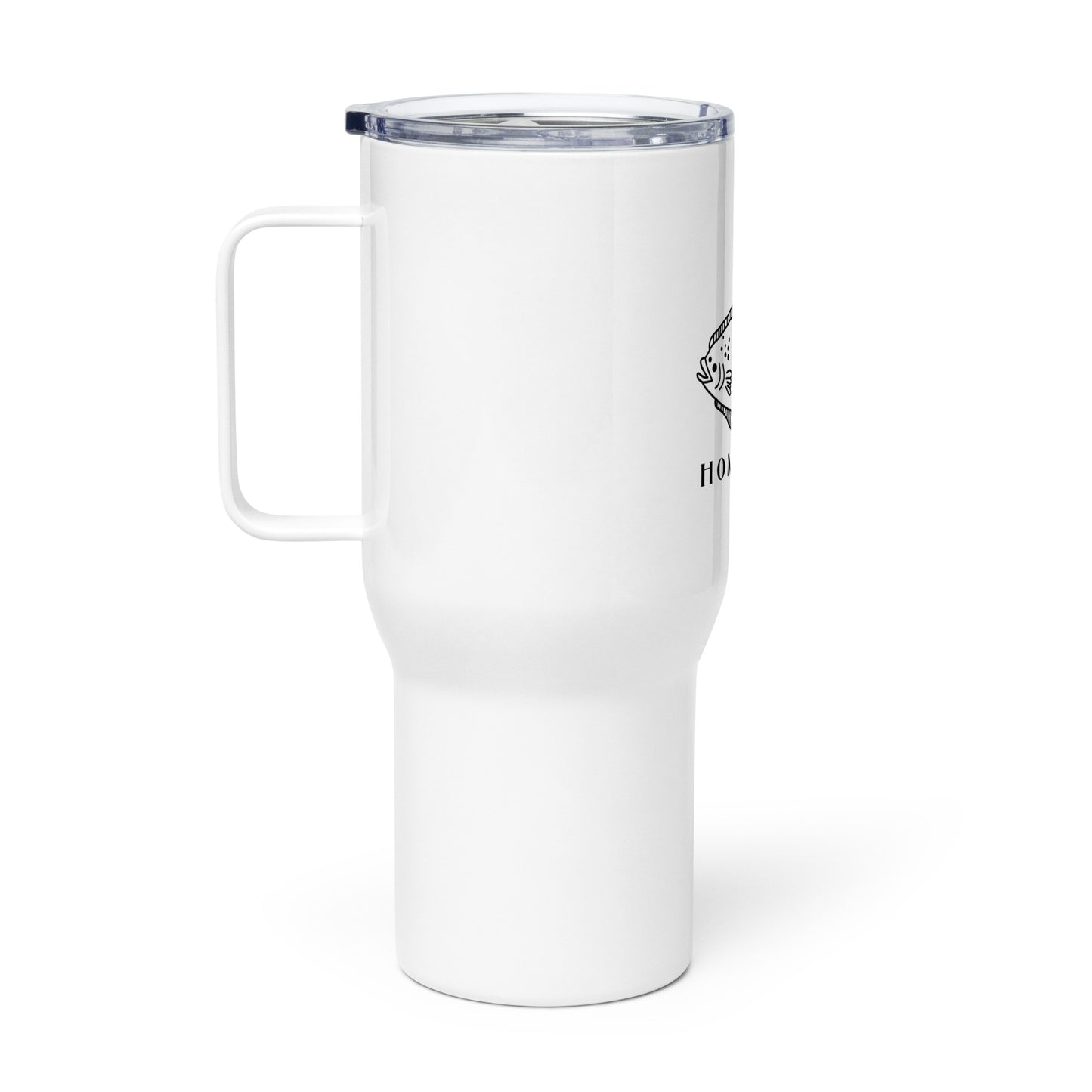 Travel mug with a handle